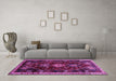 Machine Washable Persian Purple Traditional Area Rugs in a Living Room, wshtr3139pur