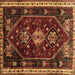 Square Persian Brown Traditional Rug, tr3139brn