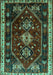 Machine Washable Persian Turquoise Traditional Area Rugs, wshtr3139turq