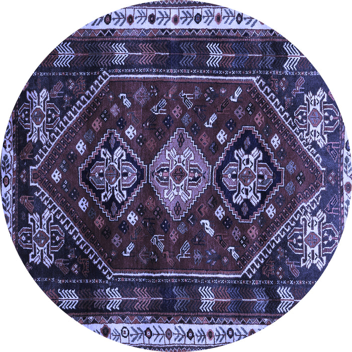Round Persian Blue Traditional Rug, tr3139blu