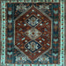 Square Machine Washable Persian Light Blue Traditional Rug, wshtr3139lblu