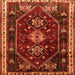 Round Machine Washable Persian Orange Traditional Area Rugs, wshtr3139org