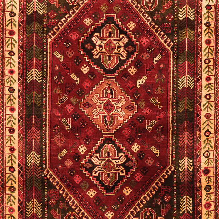 Serging Thickness of Machine Washable Persian Orange Traditional Area Rugs, wshtr3139org