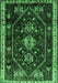 Machine Washable Persian Emerald Green Traditional Area Rugs, wshtr3139emgrn