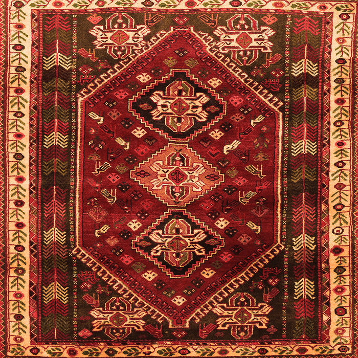 Serging Thickness of Persian Orange Traditional Rug, tr3139org