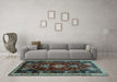 Machine Washable Persian Light Blue Traditional Rug in a Living Room, wshtr3139lblu