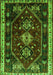 Serging Thickness of Machine Washable Persian Green Traditional Area Rugs, wshtr3139grn