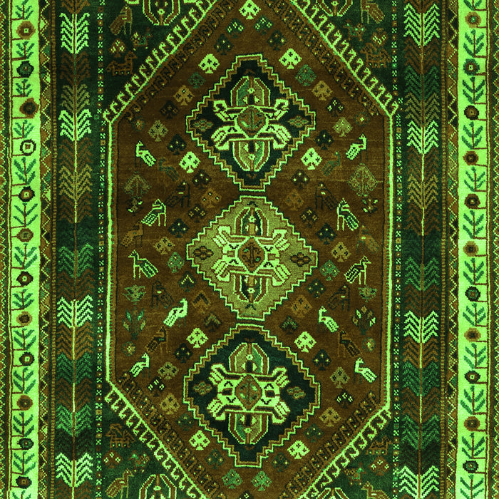 Serging Thickness of Machine Washable Persian Green Traditional Area Rugs, wshtr3139grn