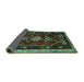 Sideview of Persian Turquoise Traditional Rug, tr3139turq