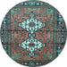 Round Persian Light Blue Traditional Rug, tr313lblu