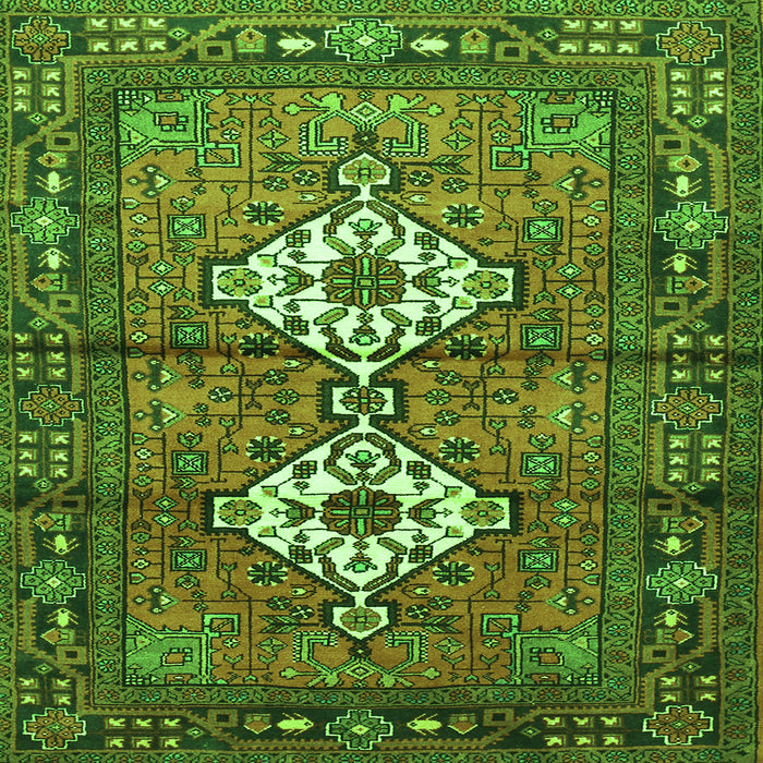 Serging Thickness of Persian Green Traditional Rug, tr313grn