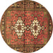 Round Persian Brown Traditional Rug, tr313brn