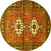 Round Persian Yellow Traditional Rug, tr313yw