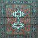 Square Machine Washable Persian Light Blue Traditional Rug, wshtr313lblu