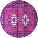 Round Machine Washable Persian Purple Traditional Area Rugs, wshtr313pur