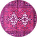 Round Persian Pink Traditional Rug, tr313pnk