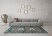 Machine Washable Persian Light Blue Traditional Rug in a Living Room, wshtr313lblu