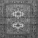 Round Machine Washable Persian Gray Traditional Rug, wshtr313gry