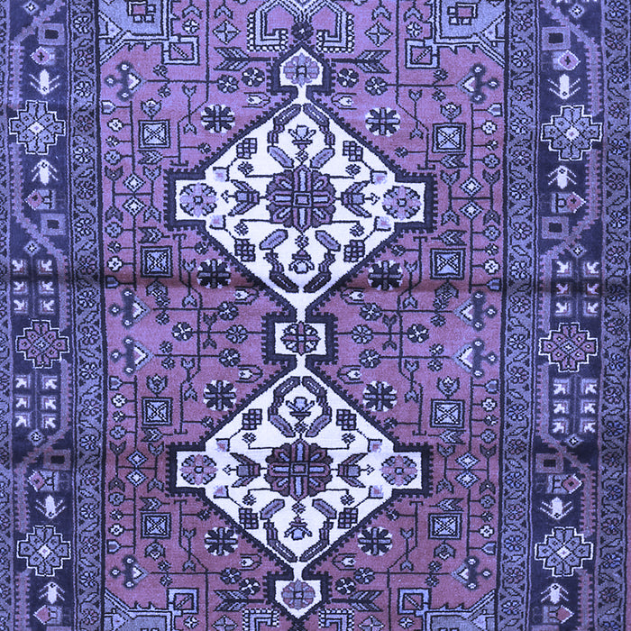 Machine Washable Persian Blue Traditional Rug, wshtr313blu