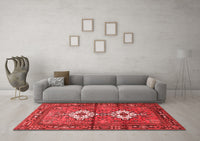 Machine Washable Persian Red Traditional Rug, wshtr313red