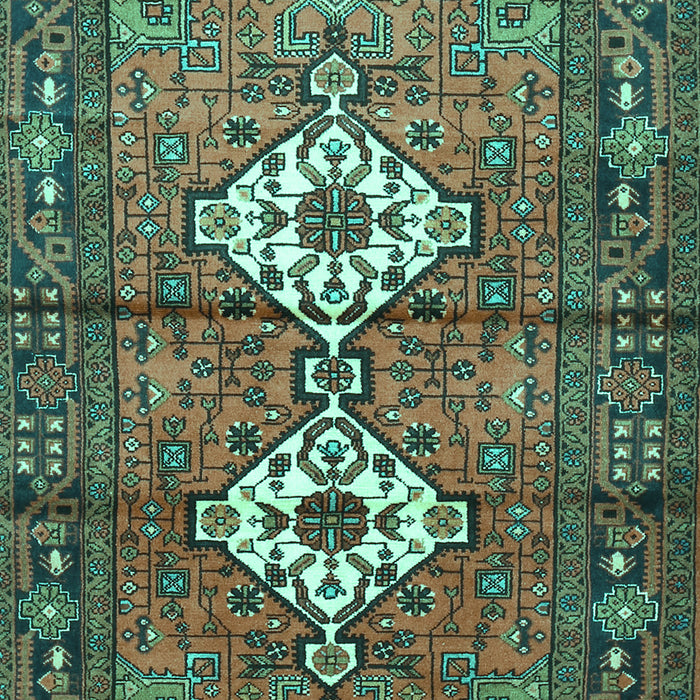 Machine Washable Persian Turquoise Traditional Area Rugs, wshtr313turq