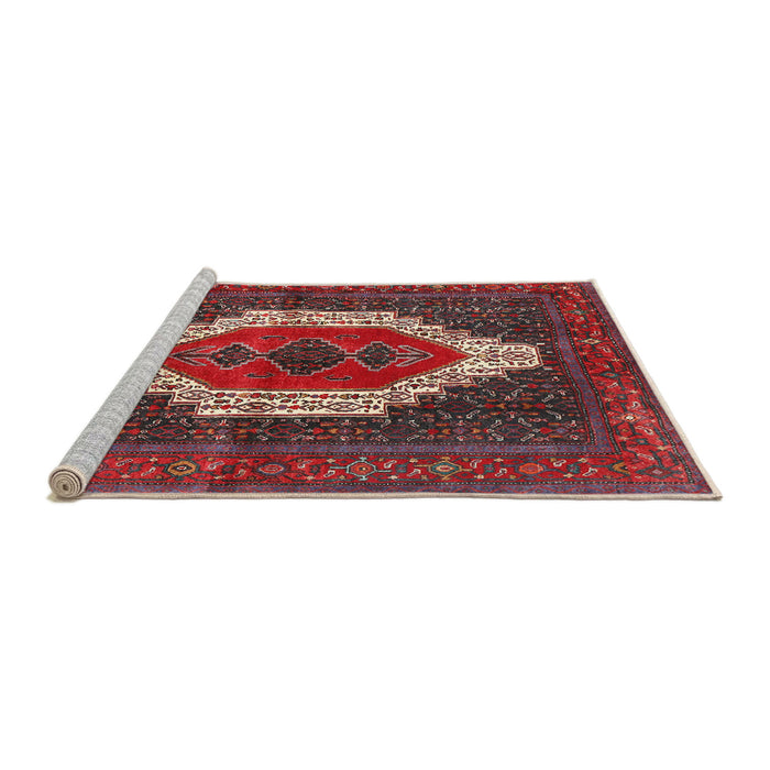 Sideview of Machine Washable Traditional Red Rug, wshtr314
