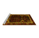 Sideview of Machine Washable Animal Yellow Traditional Rug, wshtr3140yw