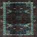 Square Animal Light Blue Traditional Rug, tr3140lblu