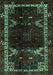 Machine Washable Animal Turquoise Traditional Area Rugs, wshtr3140turq