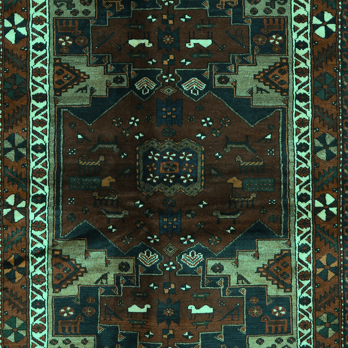 Machine Washable Animal Turquoise Traditional Area Rugs, wshtr3140turq