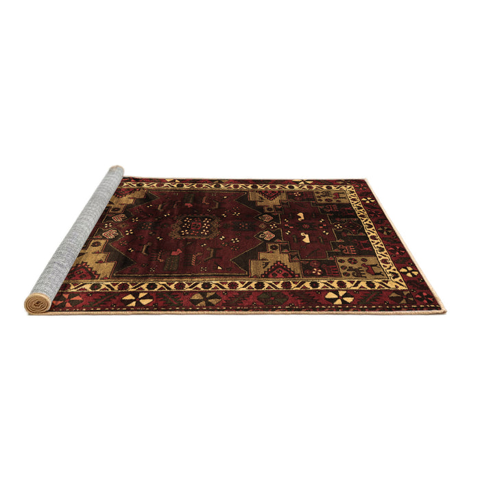 Sideview of Machine Washable Animal Brown Traditional Rug, wshtr3140brn