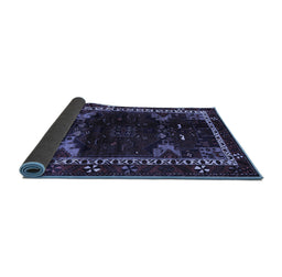 Sideview of Animal Blue Traditional Rug, tr3140blu