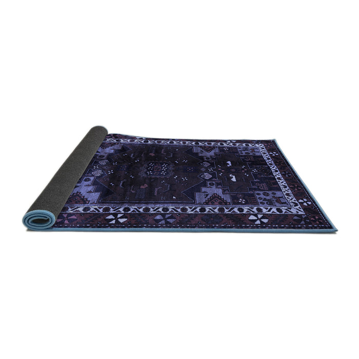 Sideview of Animal Blue Traditional Rug, tr3140blu