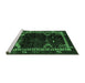 Sideview of Machine Washable Animal Emerald Green Traditional Area Rugs, wshtr3140emgrn