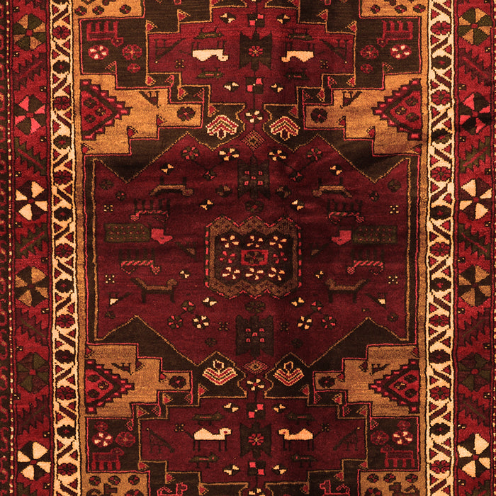 Serging Thickness of Machine Washable Animal Orange Traditional Area Rugs, wshtr3140org