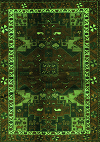 Animal Green Traditional Rug, tr3140grn