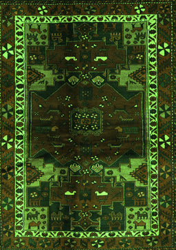 Animal Green Traditional Rug, tr3140grn