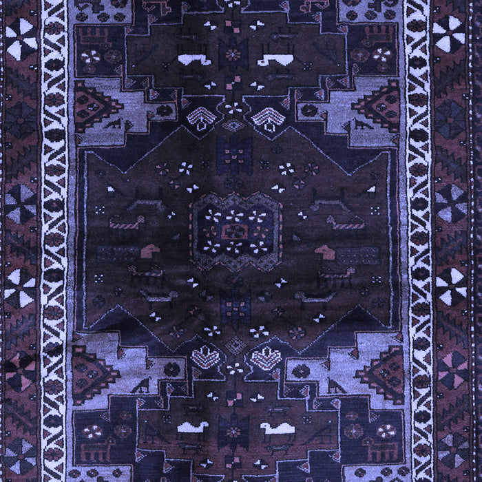 Machine Washable Animal Blue Traditional Rug, wshtr3140blu