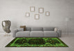 Machine Washable Animal Green Traditional Area Rugs in a Living Room,, wshtr3140grn