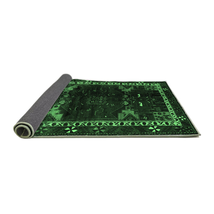 Sideview of Animal Emerald Green Traditional Rug, tr3140emgrn