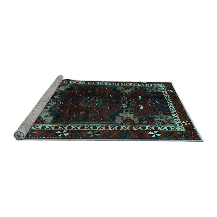 Sideview of Machine Washable Animal Light Blue Traditional Rug, wshtr3140lblu