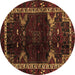 Round Animal Brown Traditional Rug, tr3140brn