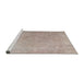 Sideview of Machine Washable Traditional Tan Brown Rug, wshtr3141