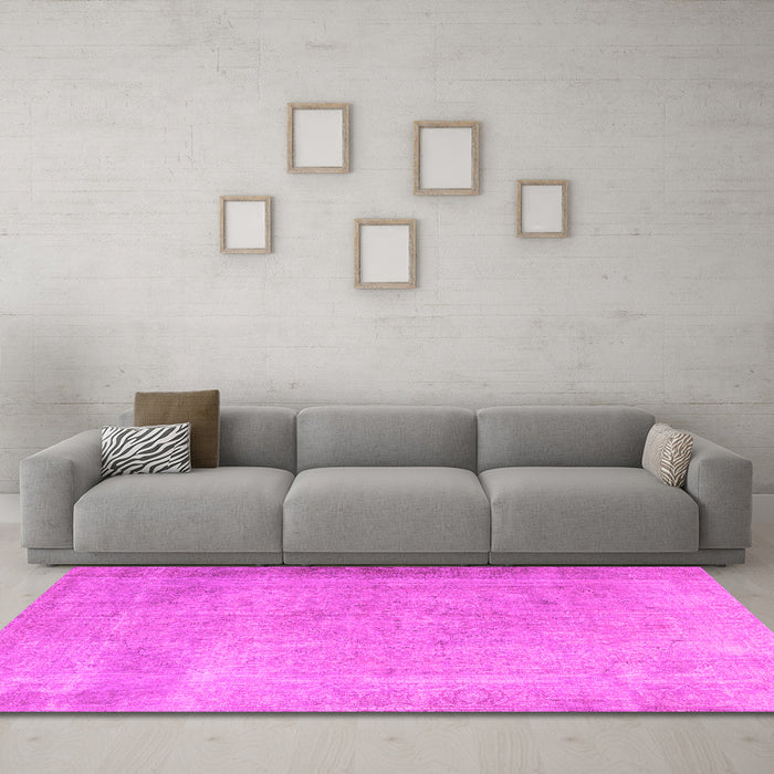 Machine Washable Persian Pink Traditional Rug in a Living Room, wshtr3141pnk