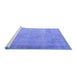 Sideview of Machine Washable Persian Blue Traditional Rug, wshtr3141blu