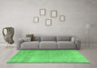 Machine Washable Persian Emerald Green Traditional Area Rugs in a Living Room,, wshtr3141emgrn