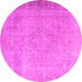 Round Persian Pink Traditional Rug, tr3141pnk