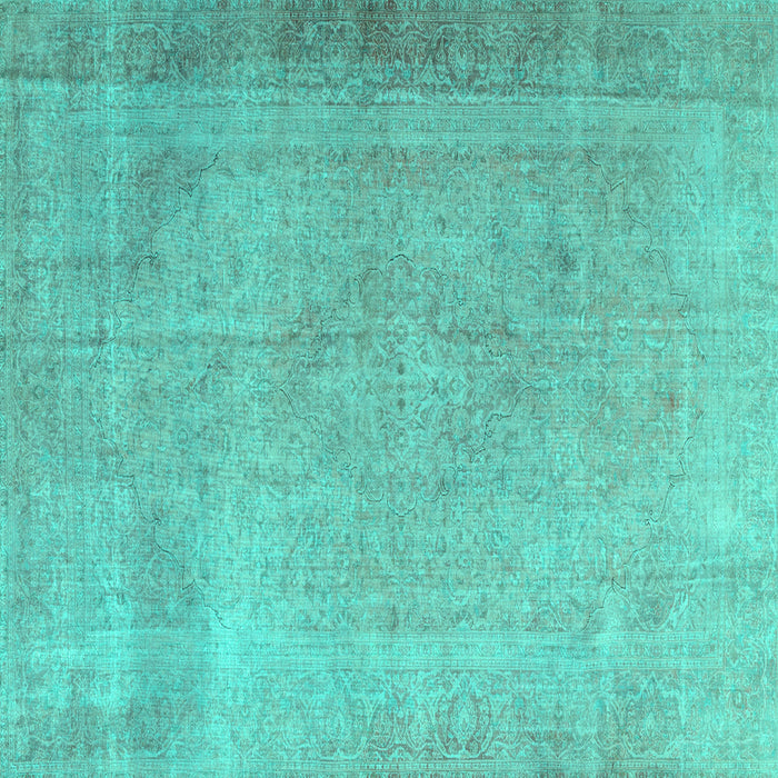 Square Machine Washable Persian Turquoise Traditional Area Rugs, wshtr3141turq