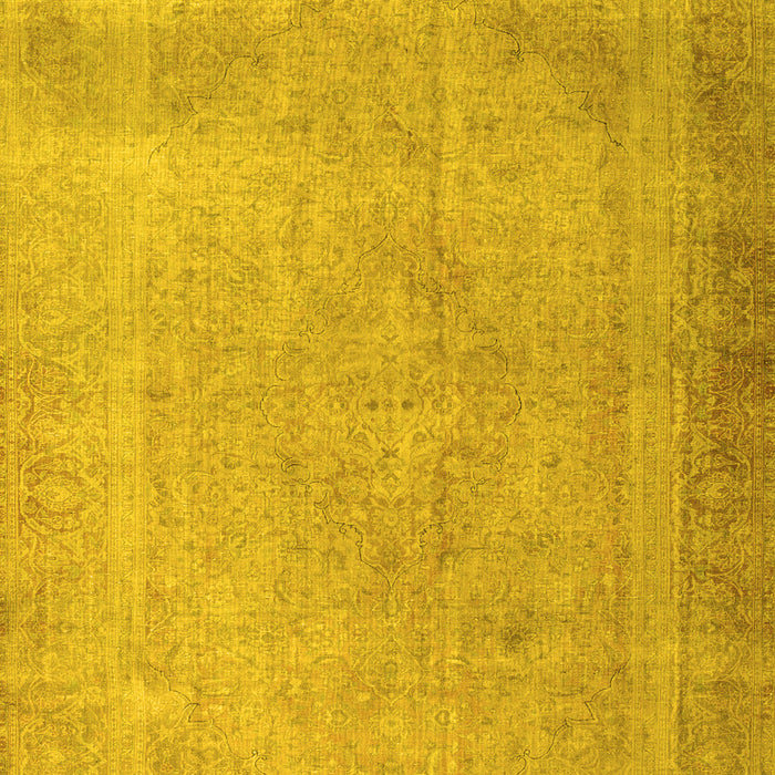 Machine Washable Persian Yellow Traditional Rug, wshtr3141yw