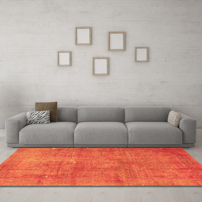 Machine Washable Persian Orange Traditional Area Rugs in a Living Room, wshtr3142org